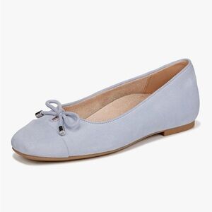 Vionic Skyway Blue Suede Klara Ballet Flat Size 6.5 Cottage core Pastel Nautical